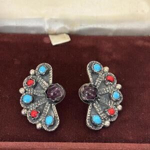 Vtg Sterling Taxco TF-71 post back earrings